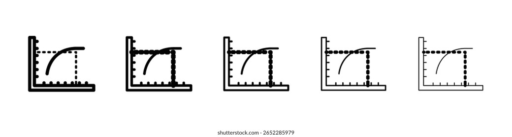 Icono de devoluciones decrecientes lleno de concepto de signo plano para el Diseño web.