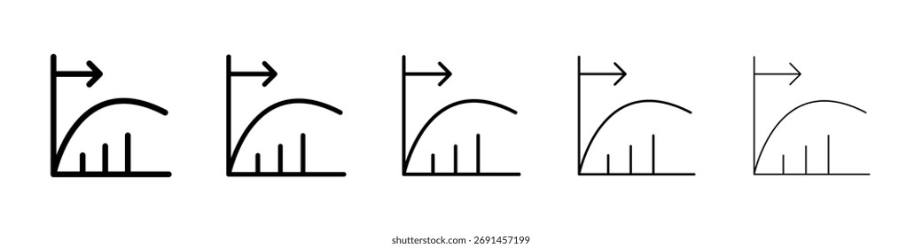 Diminishing returns icon for mobile concept and web design.