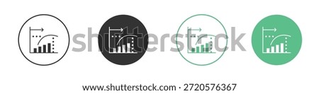 Diminishing returns icon pictograms. Vector eps 10