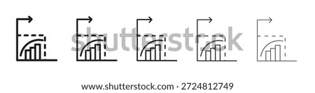 Diminishing returns icon. Simple outline style. Graphic elements.