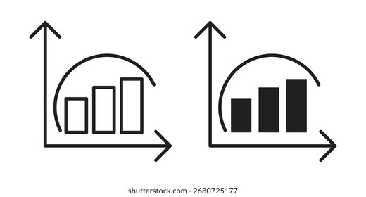 Diminishing returns icon symbol shape. vector symbols.