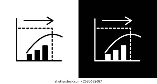 Diminishing returns icon symbol. simple design editable.