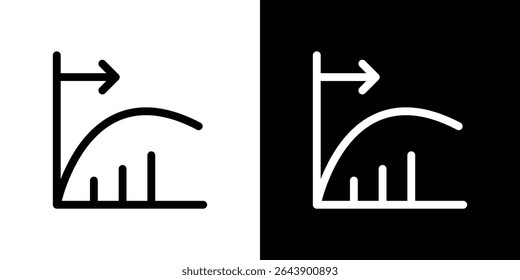 Ilustración de elemento simple de Vector de ícono de devoluciones decrecientes editable