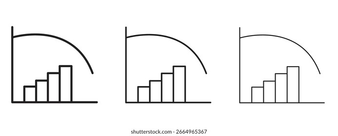 Diminishing returns icon for Website or Apps Elements, Logo. Pixel vector graphics