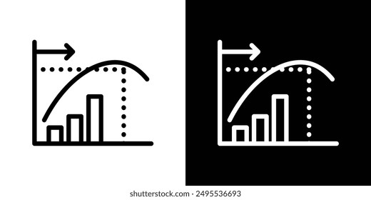 Diminishing returns line icon vector illustration set.