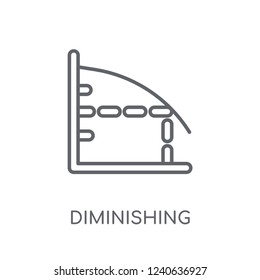 Diminishing returns linear icon. Modern outline Diminishing returns logo concept on white background from business collection. Suitable for use on web apps, mobile apps and print media.