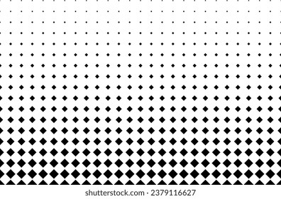 Diminishing squares. Seamless in one direction. Optical halftone effect. Medium attenuation.