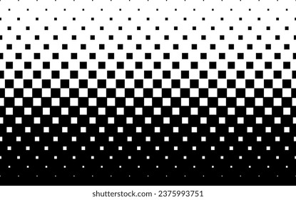 Diminishing squares in staggered order. Geometric pattern on a white background. Seamless in one direction. Short fade out. 21 figures in height