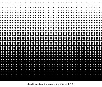 Abnehmende Quadrate in gestaffelter Reihenfolge. Geometrisches Muster auf weißem Hintergrund. Nahtlos in eine Richtung. Lang verblasst