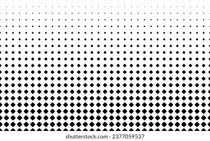 Diminishing squares in staggered order. Geometric pattern on a white background. Seamless in one direction. Average fade out. Rounded corners

