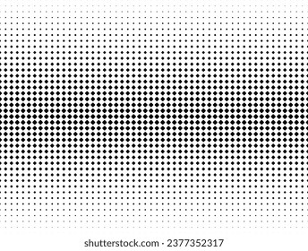 Diminishing squares in staggered order. Geometric pattern on a white background. Seamless in one direction. Average fade out. Rounded corners
