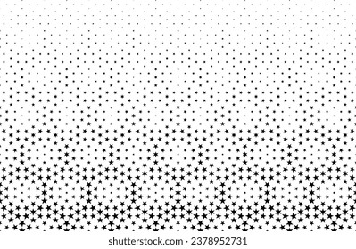 Diminishing stars . Geometric pattern in arabic style on a white background. Seamless in one direction. Average fadeout