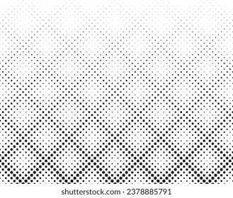 Diminishing stars . Geometric pattern on a white background. Seamless in one direction. Average fade out
