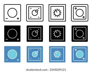 Icono de atenuador en versiones negras y de color.