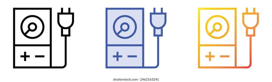 icono de atenuación. Diseño de estilo de relleno lineal, azul y degradado aislado sobre fondo blanco