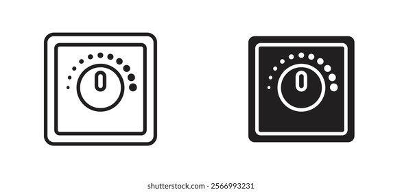Dimmer icons in outline and fill. vector illustration for ui.