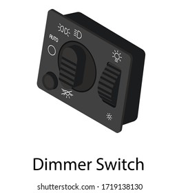 Dimmer Switch Icon. Isometric Of Dimmer Switch Vector Icon For Web Design Isolated On White Background