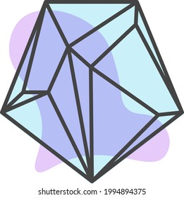 Dimond with black lines, illustration, on a white background.