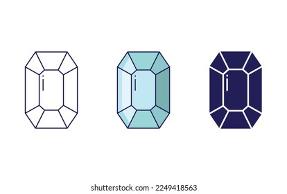 Ilustración vectorial de icono de Dimond, Crystal