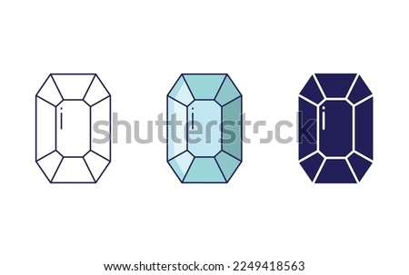 Dimond, Crystal icon vector illustration