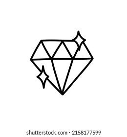 dimond doodle icon, vector illustration