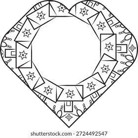 Dimond Shape Love Heart Vektorgrafik für romantische Home Decor Illustration und Valentine Garden Design-Vorlage.
