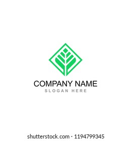Dimond Shape Tree plant vector logo design