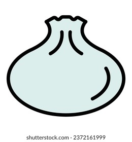 Dimsum baozi icon outline vector. Food bao. Asian steam color flat