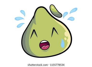 Dimsum is crying cartoon illustration. Isolated on white background.