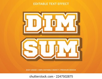 dimsum editable text effect template with abstract background and modern style