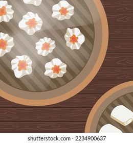dimsum flat style illustration vector design