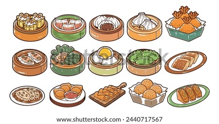 Dimsum food element vector illustration
