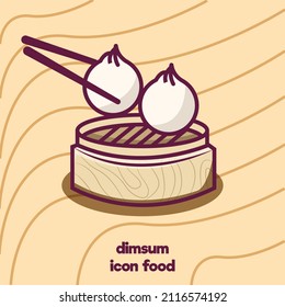 Dimsum Icon Design Vector Illustration