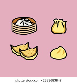 Dimsum Illustration Pack Design Vector Cartoon