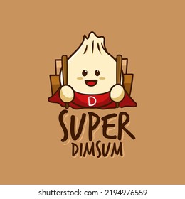 Dimsum logo cartoon style. good for your logo street food. easy to change text and replace with your name, available vector file EPS10