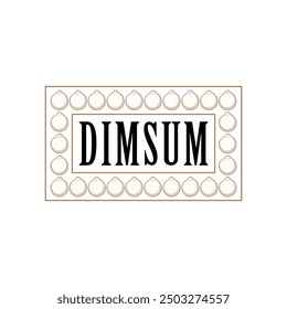 Dimsum logo vector illustration template with white background. Chinese food