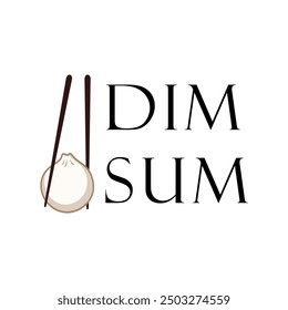 Dimsum logo vector illustration template with white background. Chinese food