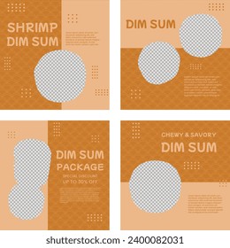dimsum menu templates set for social media promotion