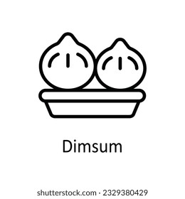 Ilustración de diseño de iconos del contorno del vector Dimsum. Símbolo de comida y bebida sobre fondo blanco archivo EPS 10 