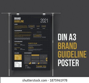 Din A3 Brand Guideline Poster Template Brand Guide Poster Brand Guideline Poster