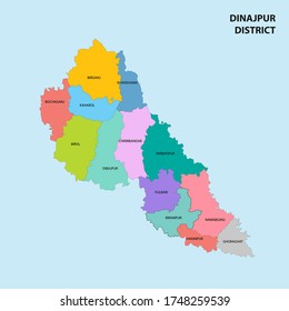 Dinajpur district map of Bangladesh, Map of Dinajpur