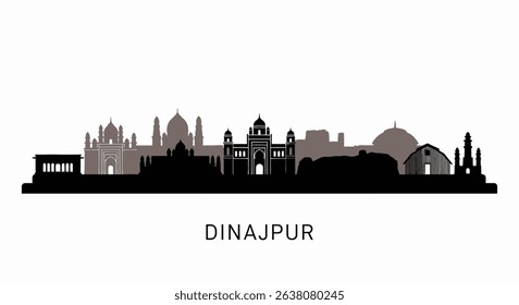 Dinajpur Skyline Bangladesh Vector Landmark.