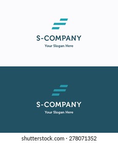 Dinamic flat logo template with letter S
