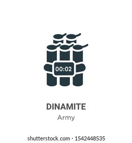 Dinamite vector icon on white background. Flat vector dinamite icon symbol sign from modern army collection for mobile concept and web apps design.