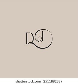 dinamyc curvy initial concept DJ elegant and luxury style monogram wedding logo letter