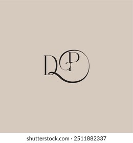 dinamyc curvy initial concept DP elegant and luxury style monogram wedding logo letter