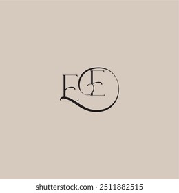 dinamyc curvy initial concept EE elegant and luxury style monogram wedding logo letter