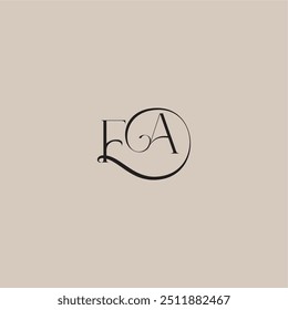 dinamyc curvy initial concept FA elegant and luxury style monogram wedding logo letter