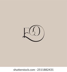 dinamyc curvy initial concept FO elegant and luxury style monogram wedding logo letter