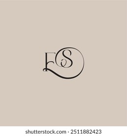 dinamyc curvy initial concept FS elegant and luxury style monogram wedding logo letter